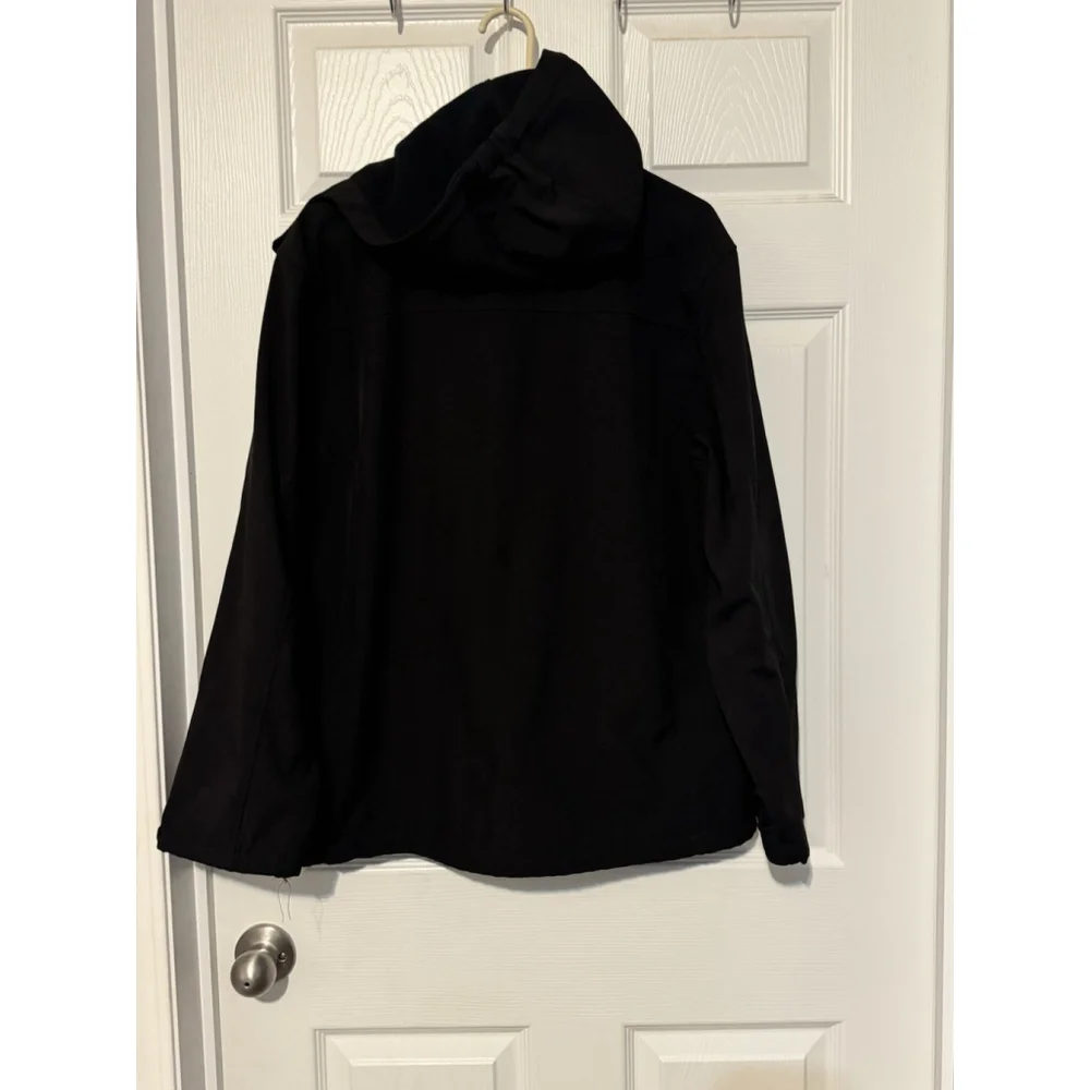 Reebok Designer Black Soft Shell Kids' Unisex Hooded Jacket Sz 18/20 Xl Coat EUC
